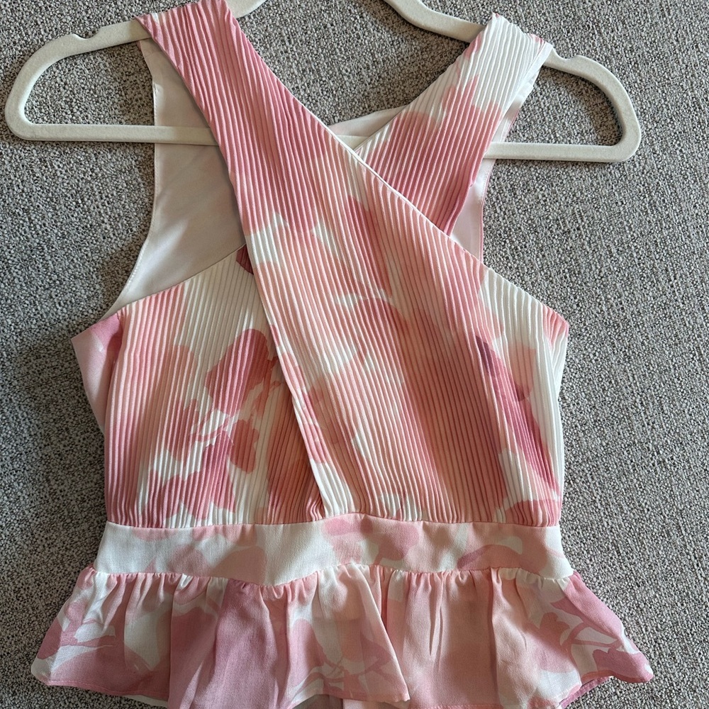 Express Pink Floral Sleeveless Top